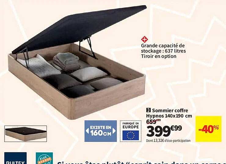 Sommier coffre Hypnos 140x190 cm