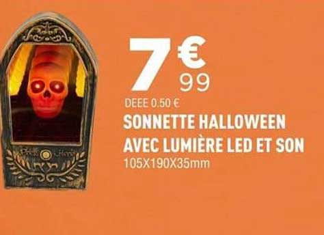 SONNETTE HALLOWEEN AVEC LUMIÈRE LED ET SON