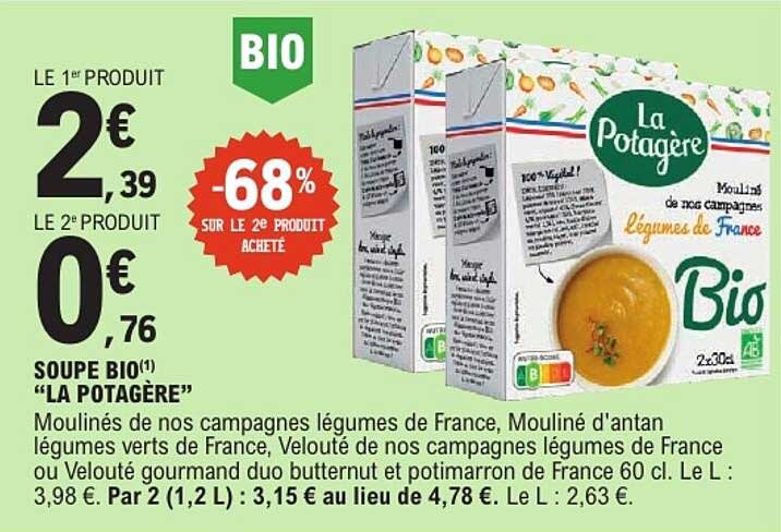 SOUPE BIO(1) “LA POTAGÈRE”