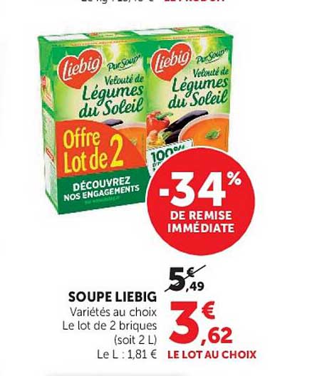 SOUPE LIEBIG Variétés au choix Le lot de 2 briques (soit 2 L)