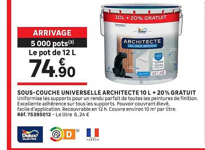 SOUS-COUCHE UNIVERSELLE ARCHITECTE 10 L + 20% GRATUIT