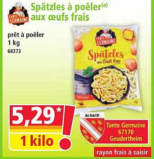 Spätzles à poêler(a) aux œufs frais