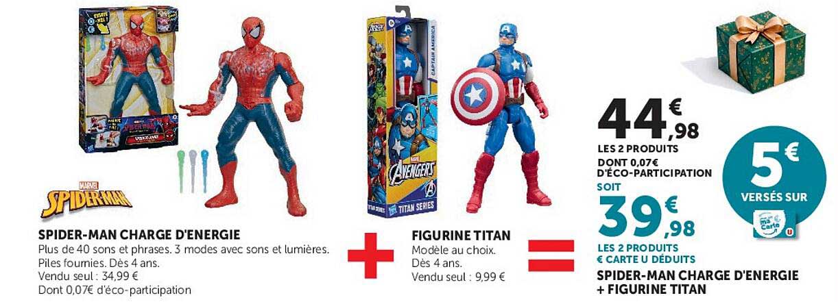 SPIDER-MAN CHARGE D'ENERGIE + FIGURINE TITAN