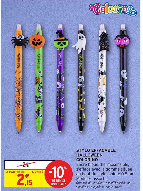 STYLO EFFACABLE HALLOWEEN COLORINO