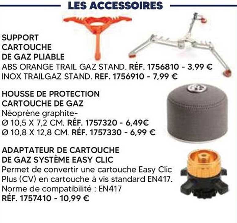 SUPPORT CARTOUCHE DE GAZ PLIABLE
