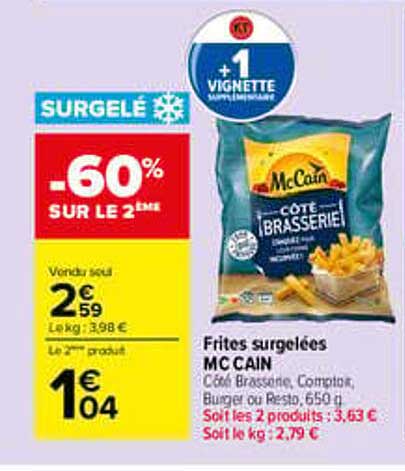 SURGELÉ -60% SUR LE 2ÈME