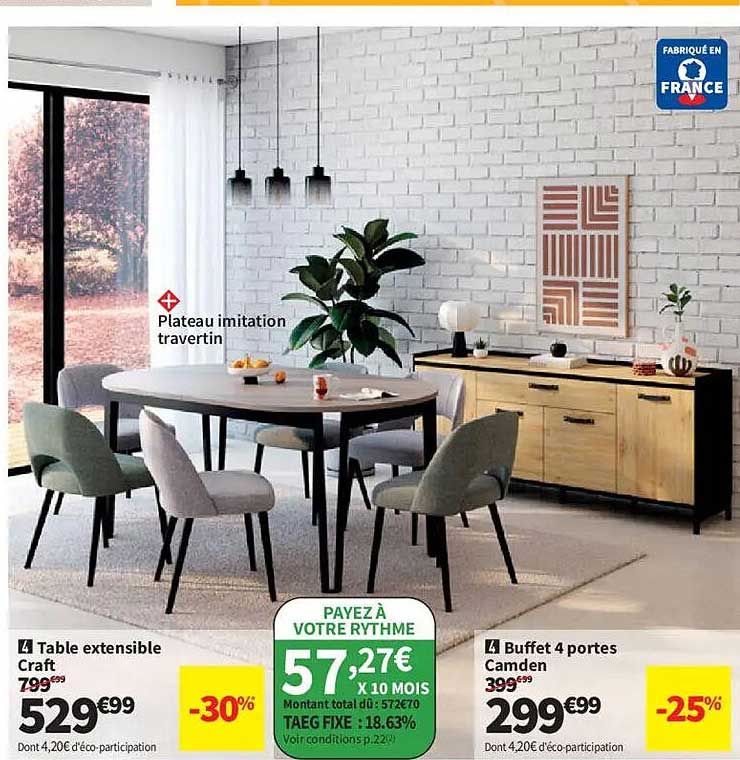 Table extensible Craft
