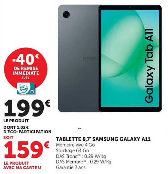 TABLETTE 8,7' SAMSUNG GALAXY A11