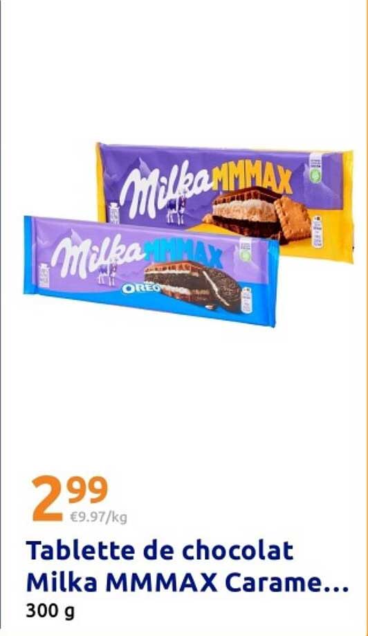 Tablette de chocolat Milka MMMAX Carame...