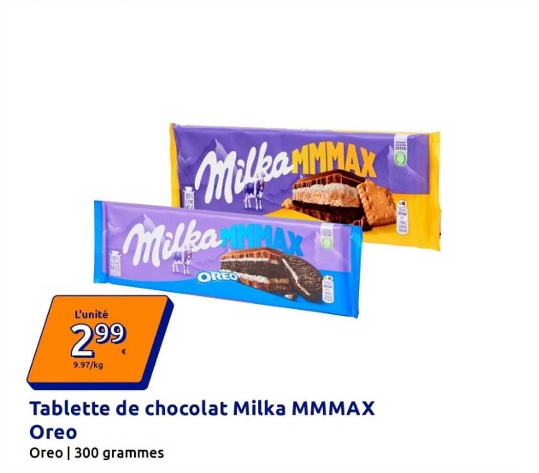 Tablette de chocolat Milka MMMAX Oreo