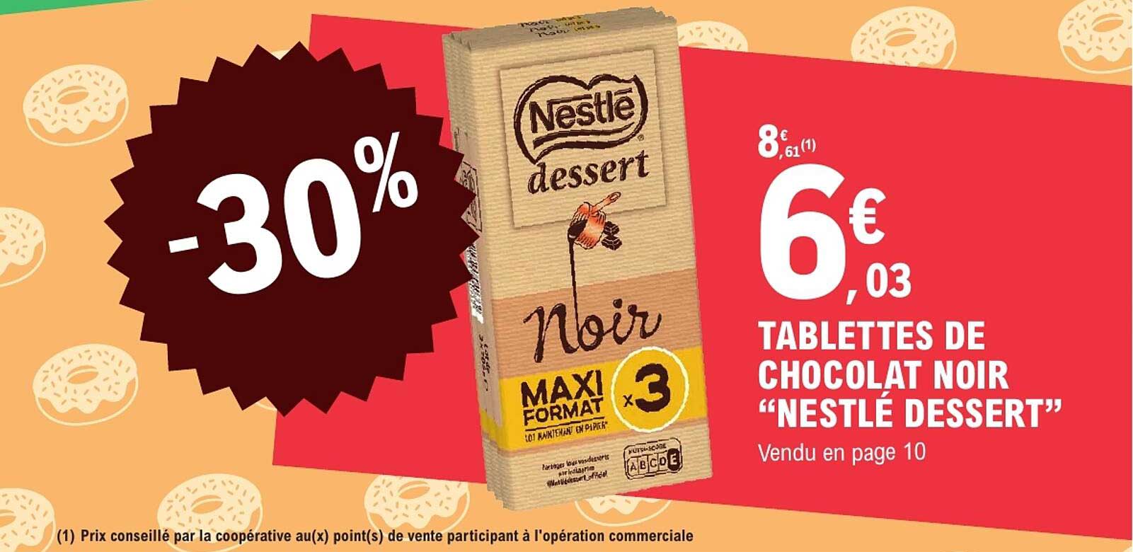 TABLETTES DE CHOCOLAT NOIR “NESTLÉ DESSERT”