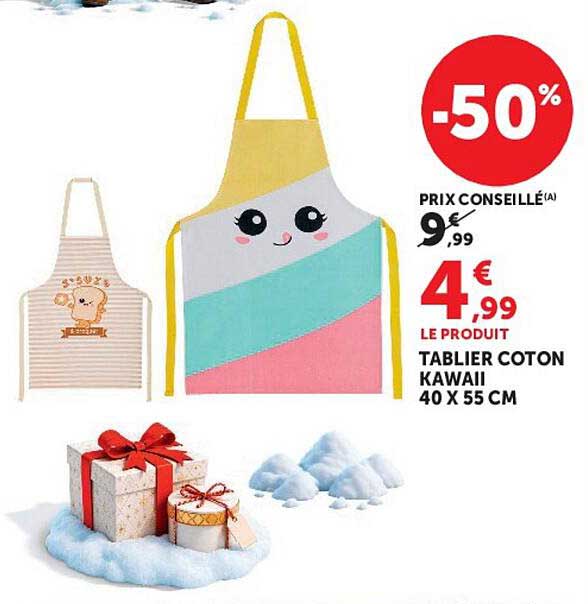 TABLIER COTON KAWAII 40 X 55 CM