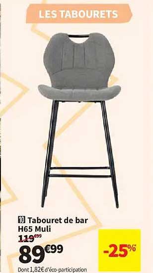 Tabouret de bar H65 Muli