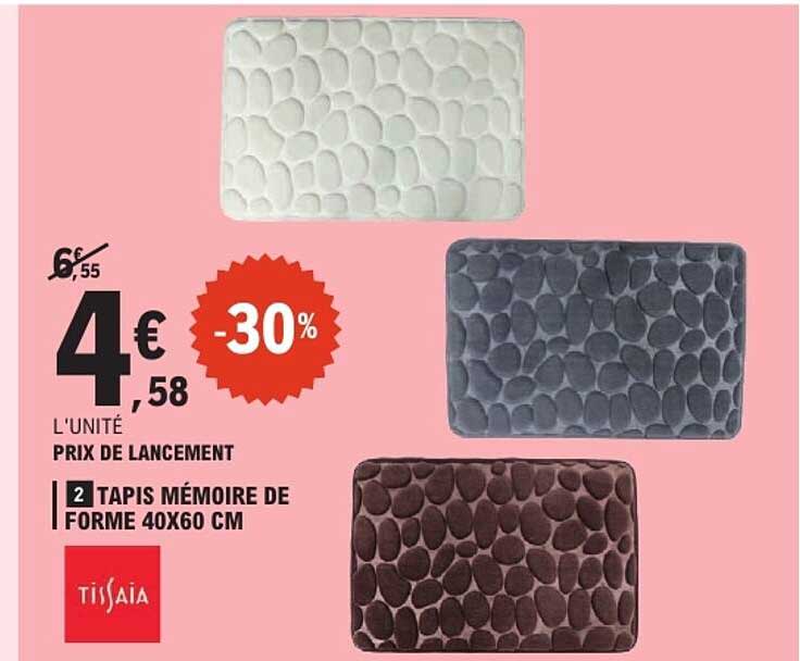 TAPIS MÉMOIRE DE FORME 40X60 CM