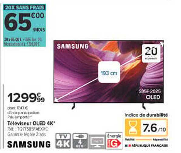 Téléviseur OLED 4K*