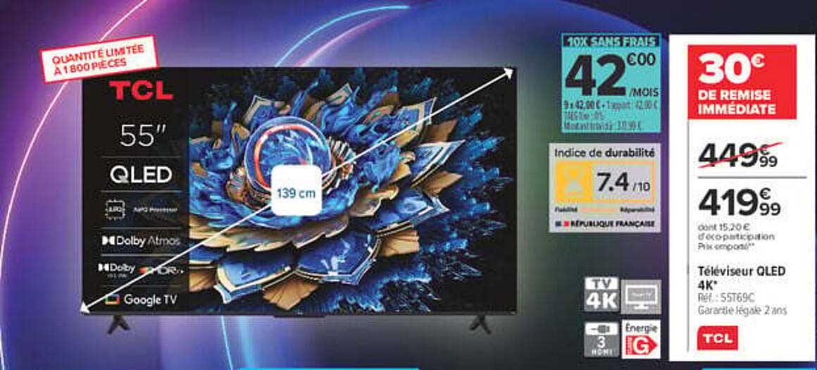 Téléviseur QLED 4K TCL