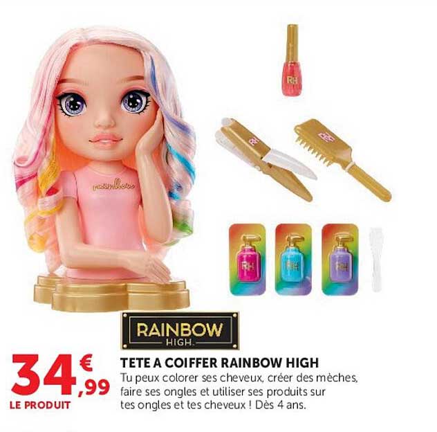 TETE A COIFFER RAINBOW HIGH
