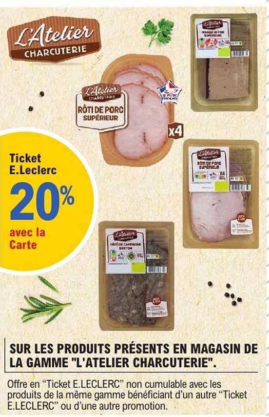 Ticket E.Leclerc 20% avec la Carte