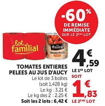 TOMATES ENTIÈRES PELÉES AU JUS D'AUCY