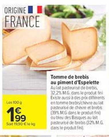 Tomme de brebis au piment d'Espelette