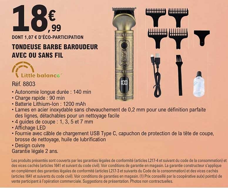 TONDEUSE BARBE BAROUDEUR AVEC OU SANS FIL