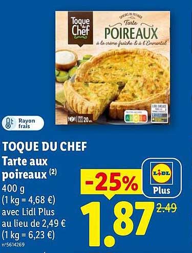 TOQUE DU CHEF Tarte aux poireaux