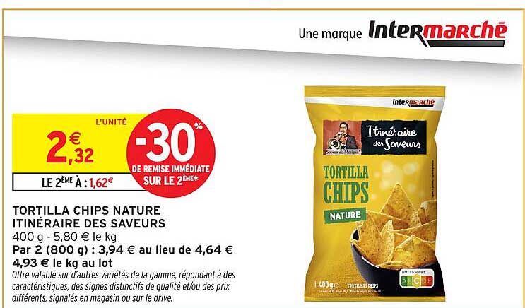 TORTILLA CHIPS NATURE ITINERAIRE DES SAVEURS