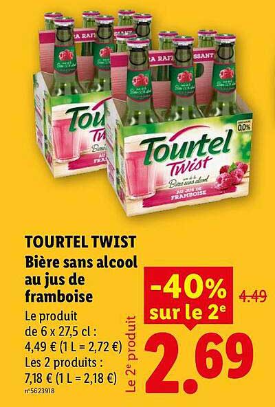 TOURTEL TWIST Bière sans alcool au jus de framboise