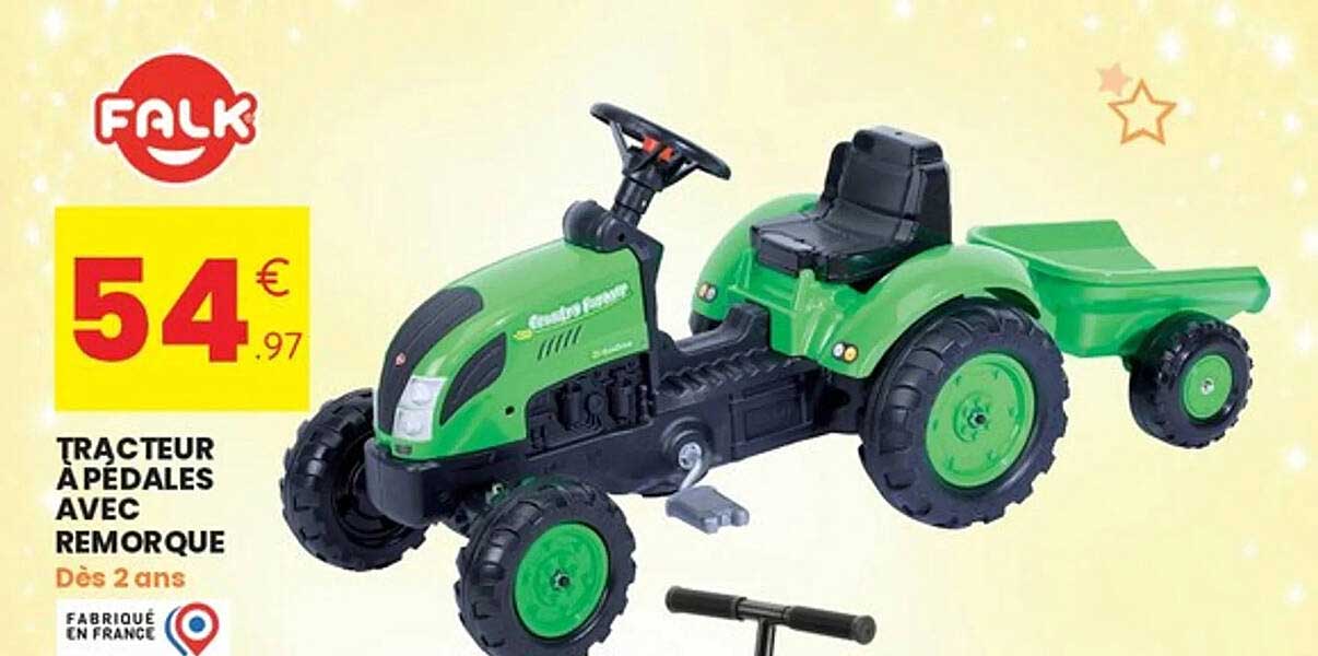 TRACTEUR A PEDALES AVEC REMORQUE