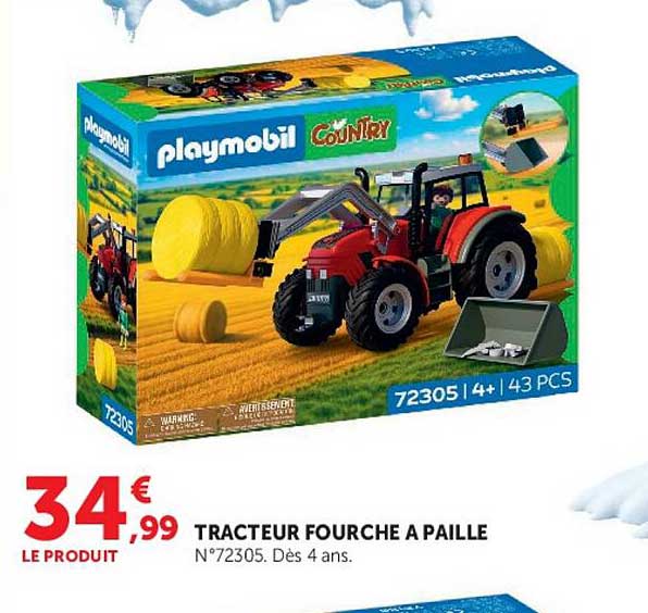 TRACTEUR FOURCHE A PAILLE N°72305. Dès 4 ans.