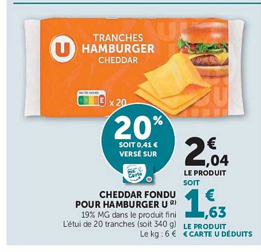 TRANCHES HAMBURGER CHEDDAR