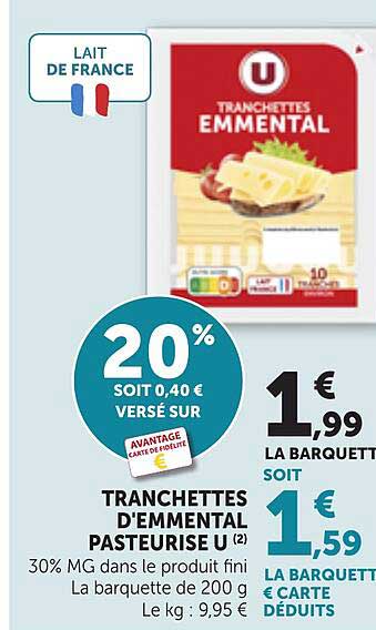 TRANCHETTES D'EMMENTAL PASTEURISE