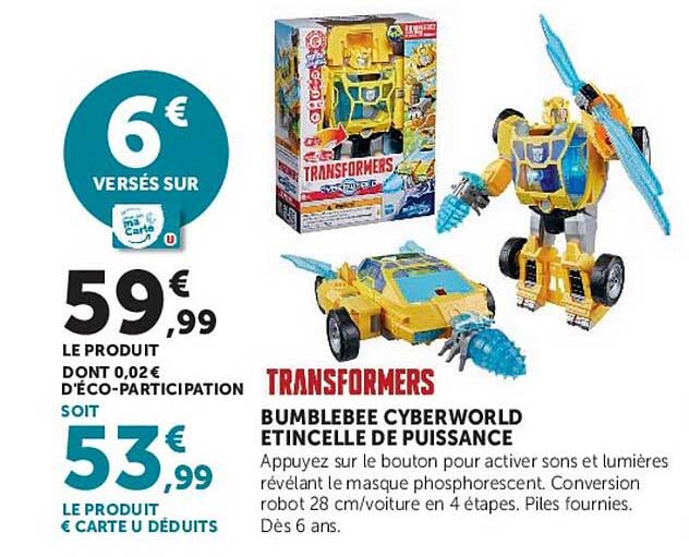TRANSFORMERS BUMBLEBEE CYBERWORLD ETINCELLE DE PUISSANCE