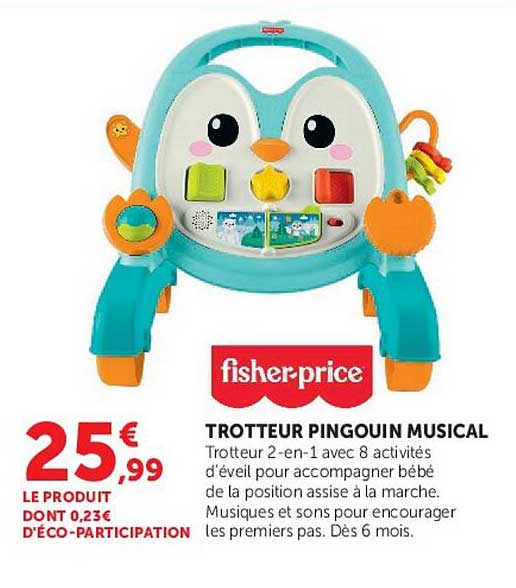 TROTTEUR PINGOUIN MUSICAL