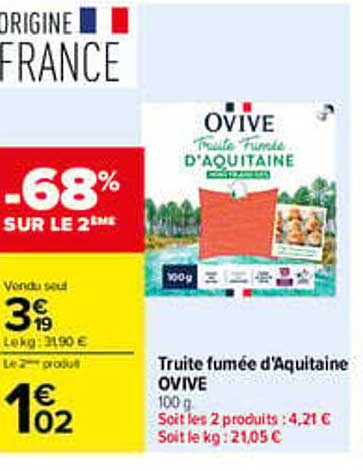 Truite fumée d'Aquitaine OVIVE
