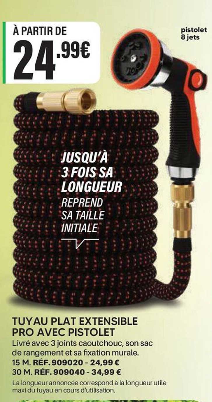TUYAU PLAT EXTENSIBLE PRO AVEC PISTOLET