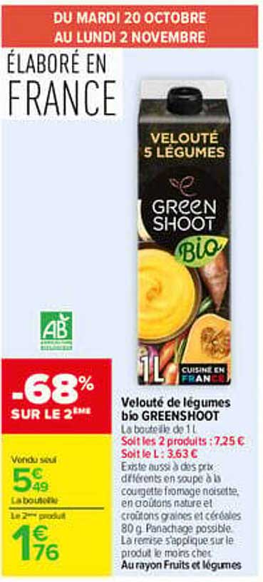 VELOUTÉ 5 LÉGUMES GREEN SHOOT BIO