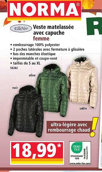 Veste matelassée avec capuche femme
