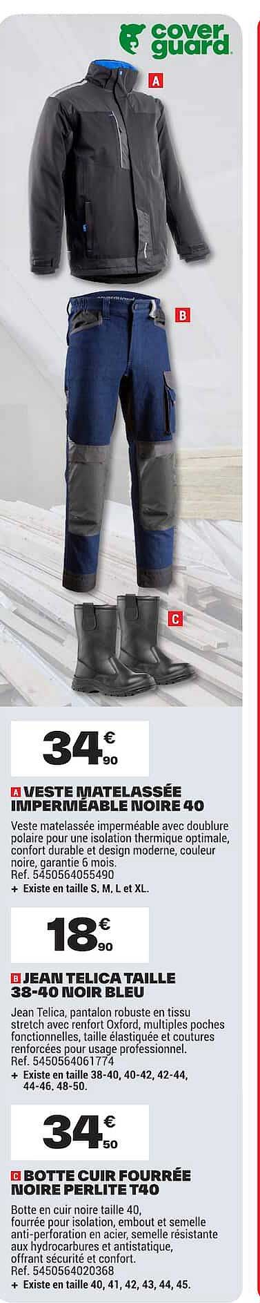 VESTE MATELASSÉE IMPERMÉABLE NOIRE 40