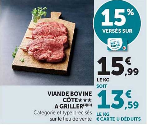 VIANDE BOVINE CÔTE A GRILLER