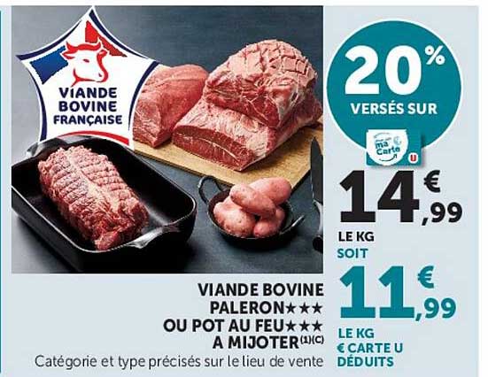 VIANDE BOVINE PALERON*** OU POT AU FEU*** A MIJOTER