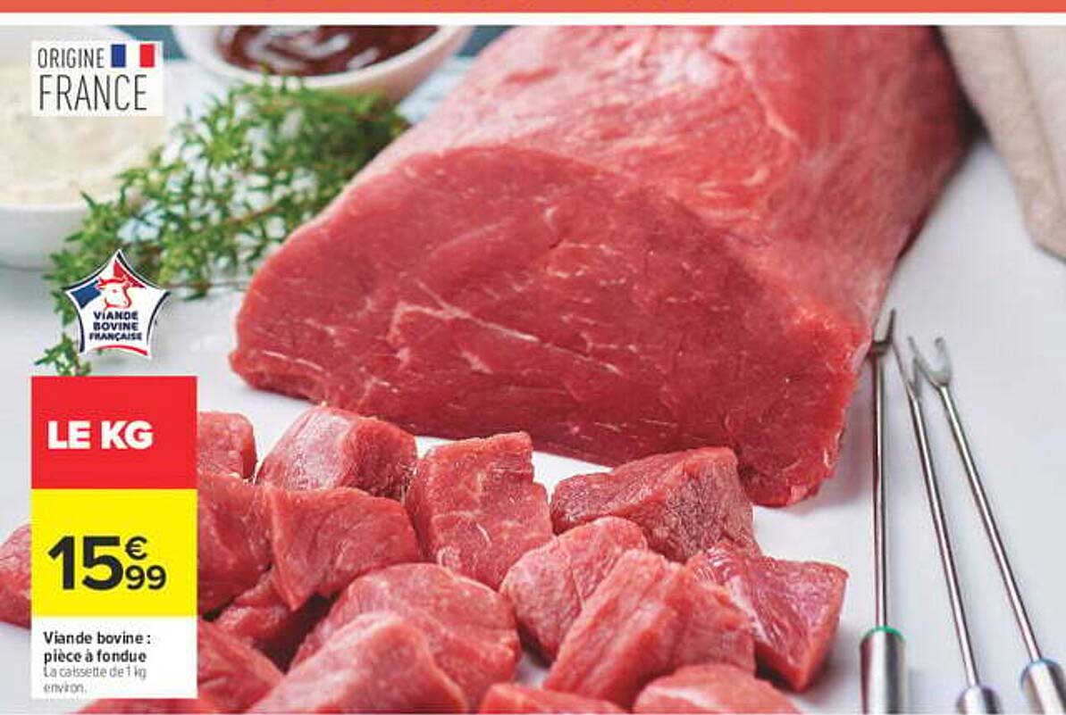 Viande bovine : pièce à fondue