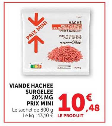 VIANDE HACHEE SURGELEE 20% MG PRIX MINI