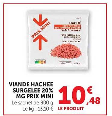VIANDE HACHEE SURGELEE 20% MG PRIX MINI