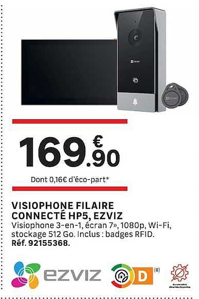 VISIOPHONE FILAIRE CONNECTÉ HP5, EZVIZ
