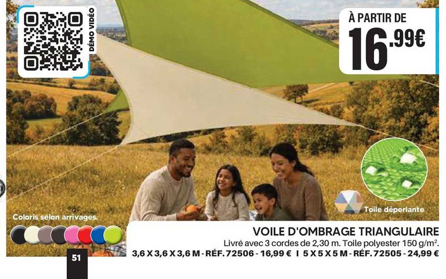 VOILE D'OMBRAGE TRIANGULAIRE
