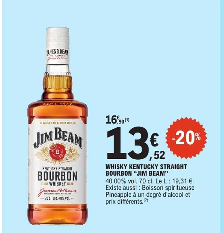 WHISKY KENTUCKY STRAIGHT BOURBON “JIM BEAM”