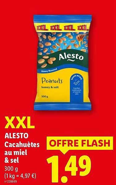 XXL ALESTO Cacahuètes au miel & sel 300 g