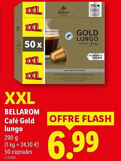 XXL BELLAROM Café Gold lungo 290 g (1 kg = 24,10 €) 50 capsules