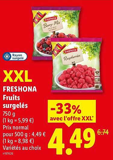 XXL FRESHONA Fruits surgelés 750 g